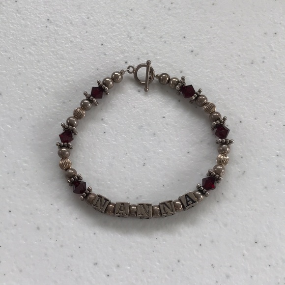 Vintage Sterling and Bead “Nanna” Bracelet - Picture 3 of 7